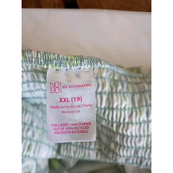 No Boundaries Baby Doll Dress Green Floral Adjustable Straps High Low... - Picture 7 of 10